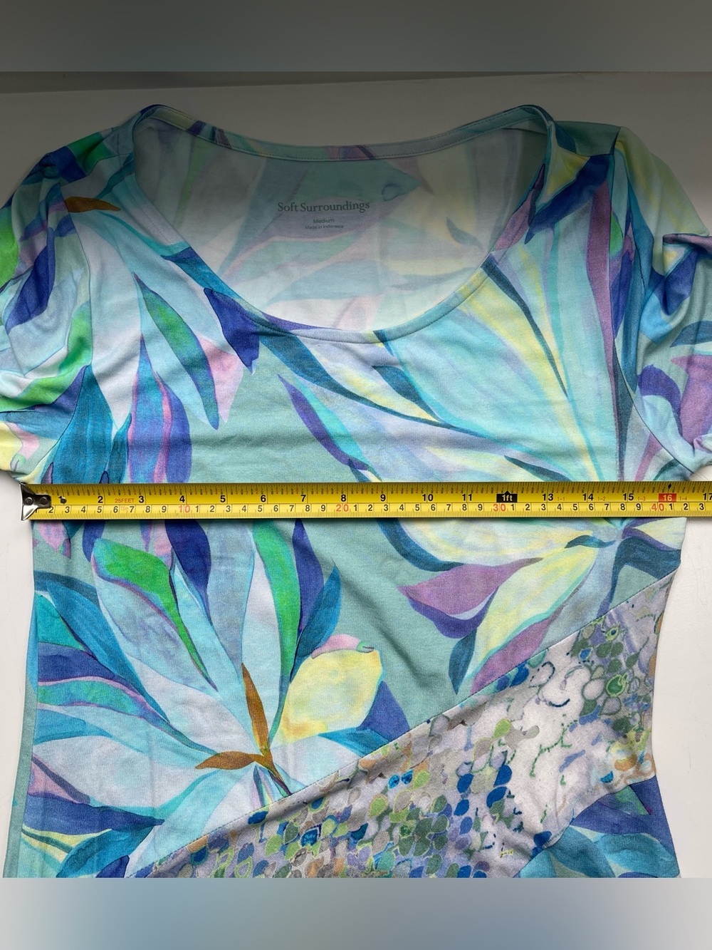 NWT Soft Surroundings Stella Dress Maxi Scoop Neck Half Sleeve Blue Aqua Green M - Picture 13 of 16